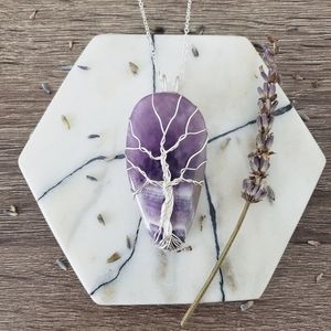 Amethyst Handmade Necklace Tree of Life